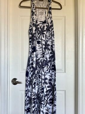 Women’s Tommy Bahama Tropical Navy & White Maxi Dress - SIZE M